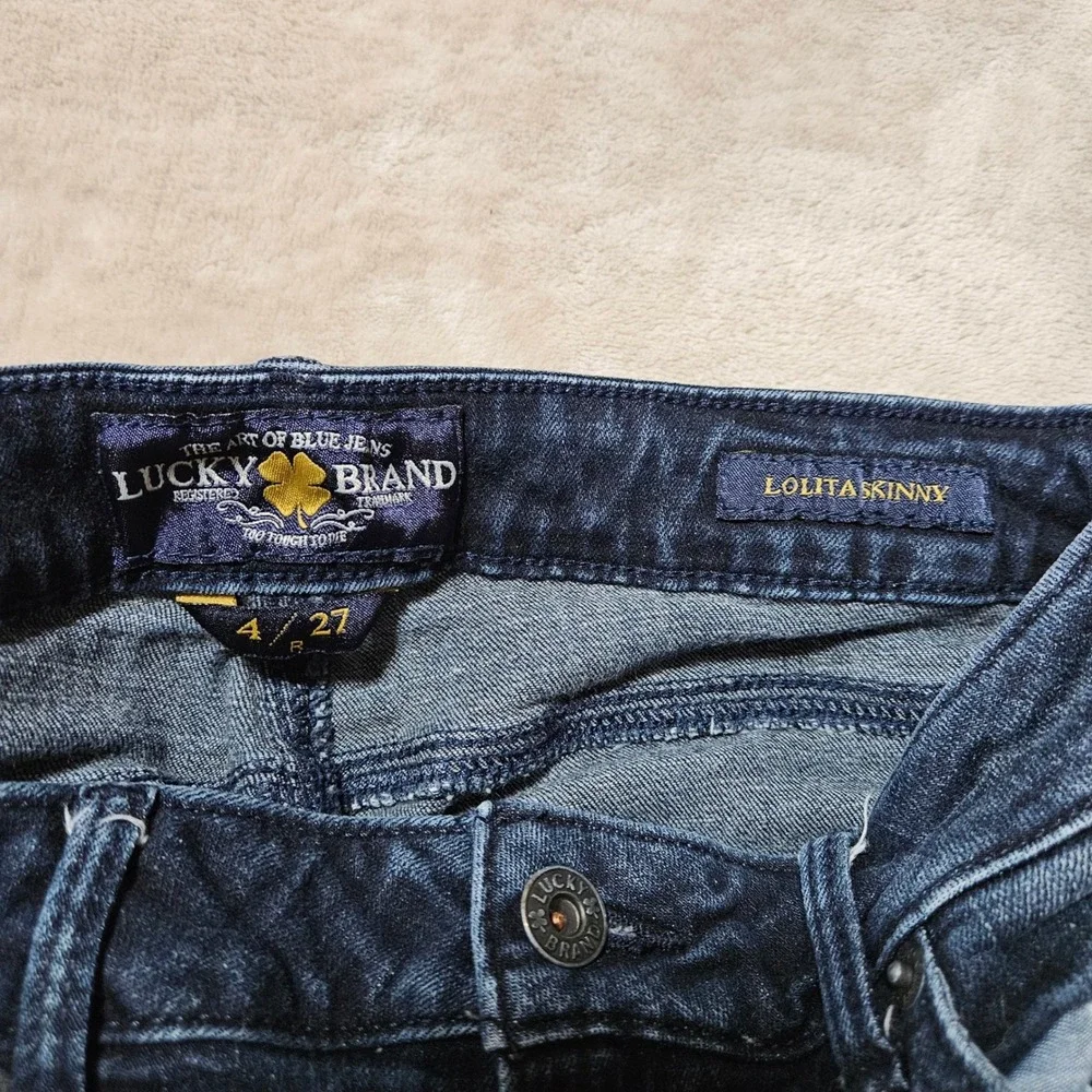 Lucky‎ Brand Lolita Skinny Jeans Womens 4/27 Dark Wash Blue Denim Mid Rise